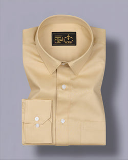 khaki Soft Touch Satin Premium Cotton Shirt