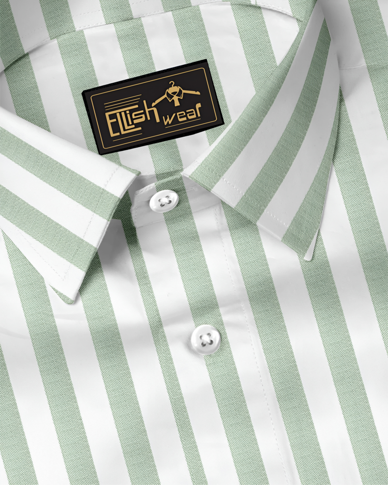 Titanic Pistachio Green With White Twill Stripe Premium Shirt