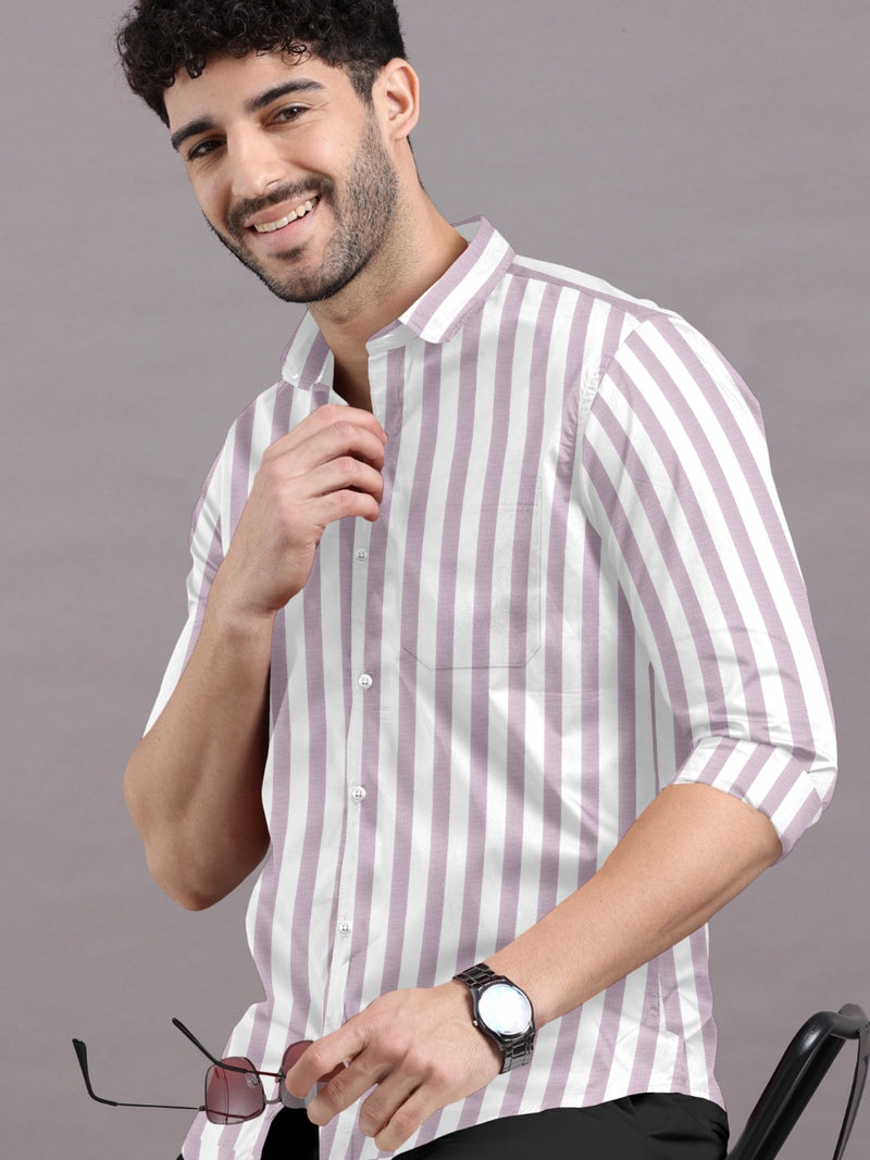 Royal Orchid Lavender with White Stripe Premium Shirt