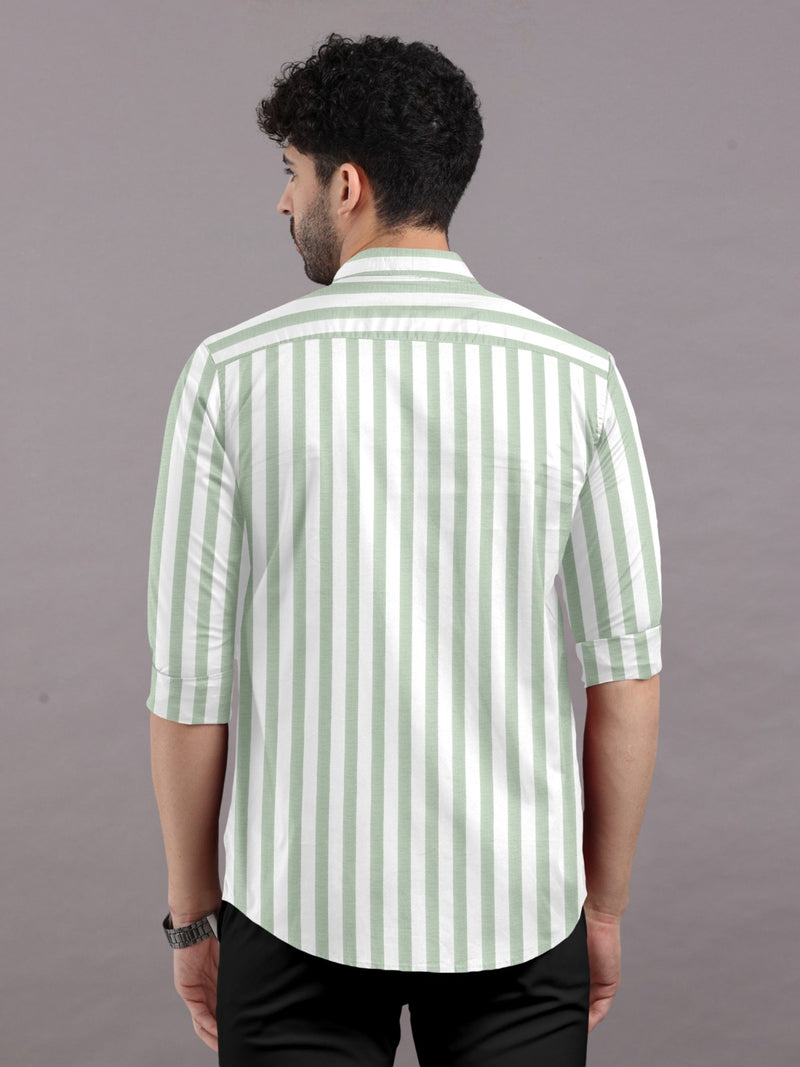 Titanic Pistachio Green With White Twill Stripe Premium Shirt