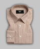 Beige Houndstooth Premium Cotton Formal Shirt