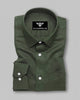 Aurelio Olive Green Solid Premium Giza Cotton Formal Shirt
