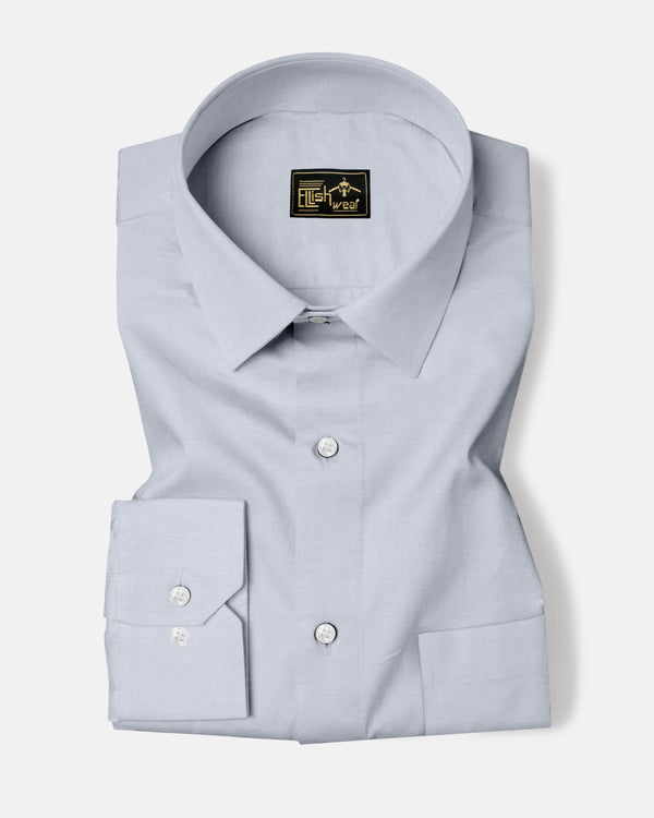 Osaka silver Solid Linen Cotton Formal Shirt