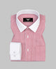 Elite red & White Striped Premium Cotton Shirt White Cuff Collar