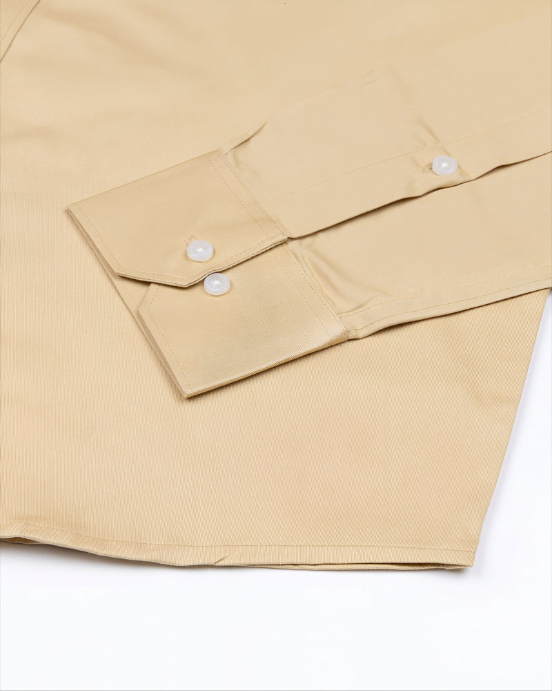 khaki Soft Touch Satin Premium Cotton Shirt