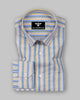 Citrine Yellow Multi Stripe Premium Cotton Formal Shirt