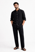 Ivory Luxe Black Linen Cotton Cord Set – Bold Modern Men’s Style