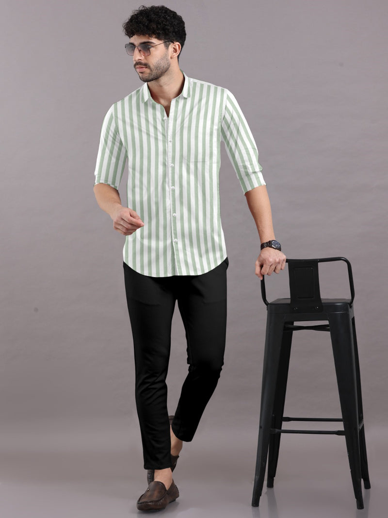 Titanic Pistachio Green With White Twill Stripe Premium Shirt