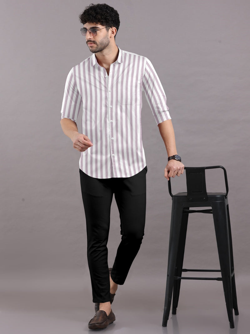 Royal Orchid Lavender with White Stripe Premium Shirt